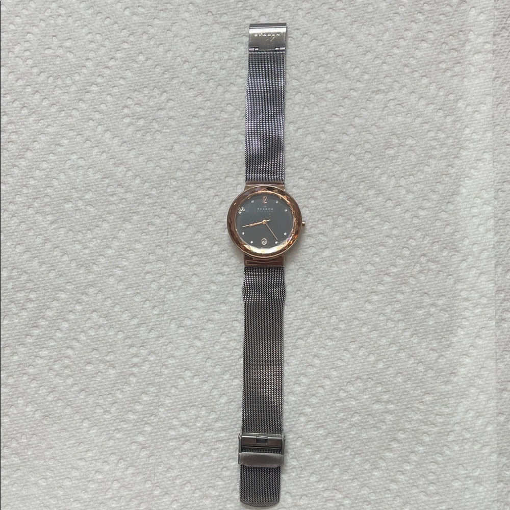Silver and Rose Gold Watch